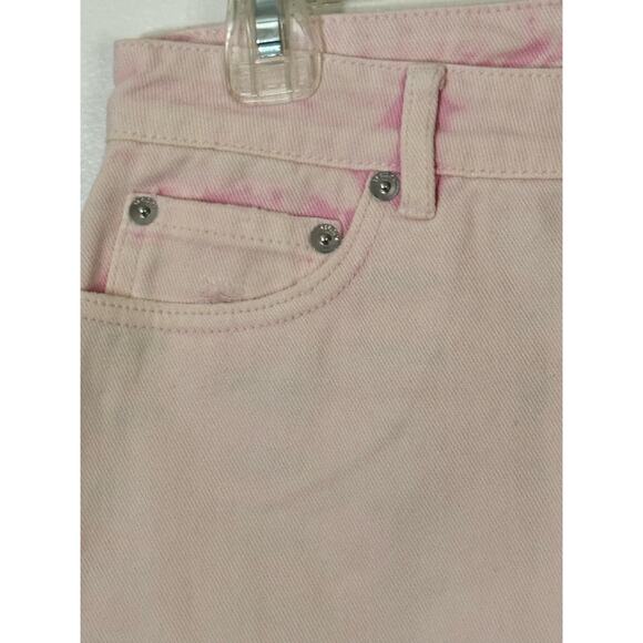 NWT SER.O.YA Zuri Low Rise Denim Mini Skirt in Bleach Pink Size 26 - Picture 4 of 7